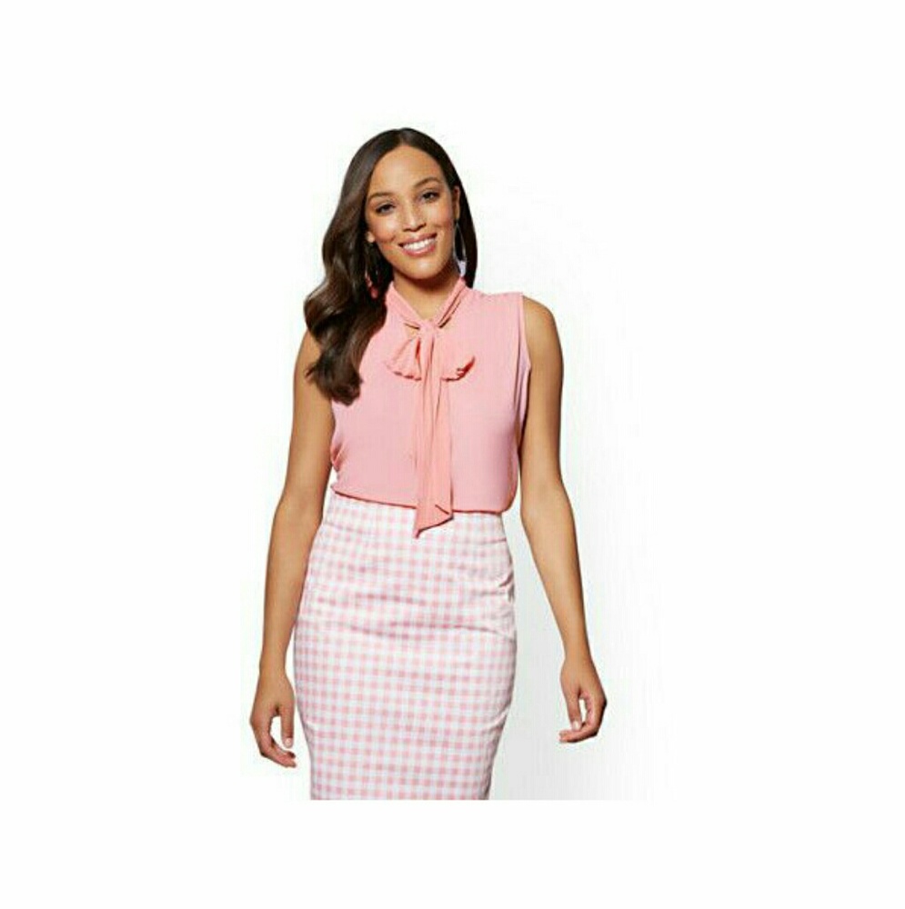 NY&Co 7th Avenue Bow-Detail Blouse XL
